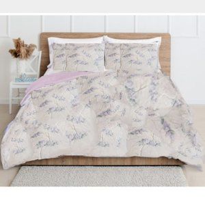 REVERSIBLE BEDDING TWIN- Floral and Cream W large pillow case​